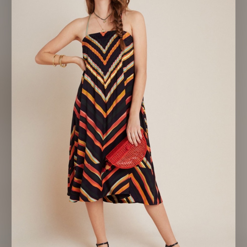 Anthropologie Chevron Slip Dress